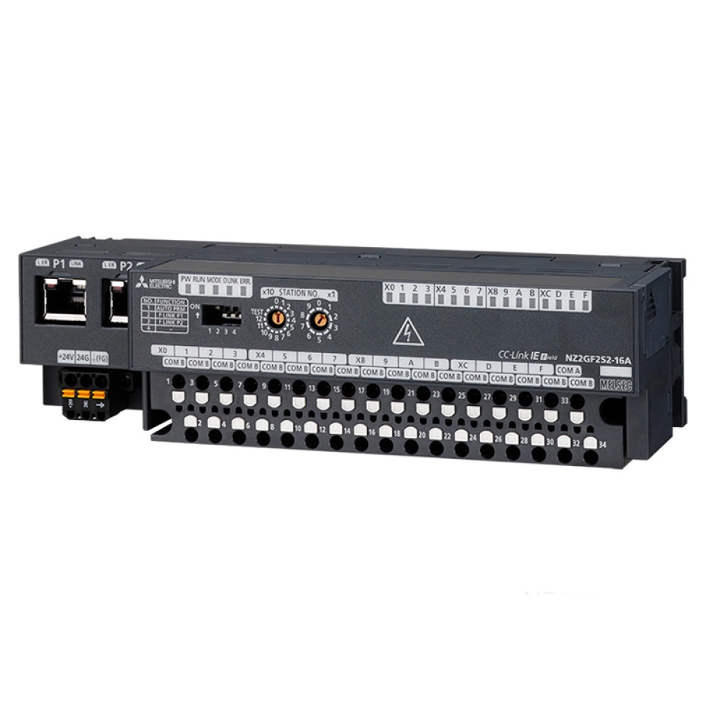 Mitsubishi NZ2GF2S2-16A CC-Link IE Field Network Remote I/O Module - AC Input, 16 Points, AC100-120V, Spring Terminals