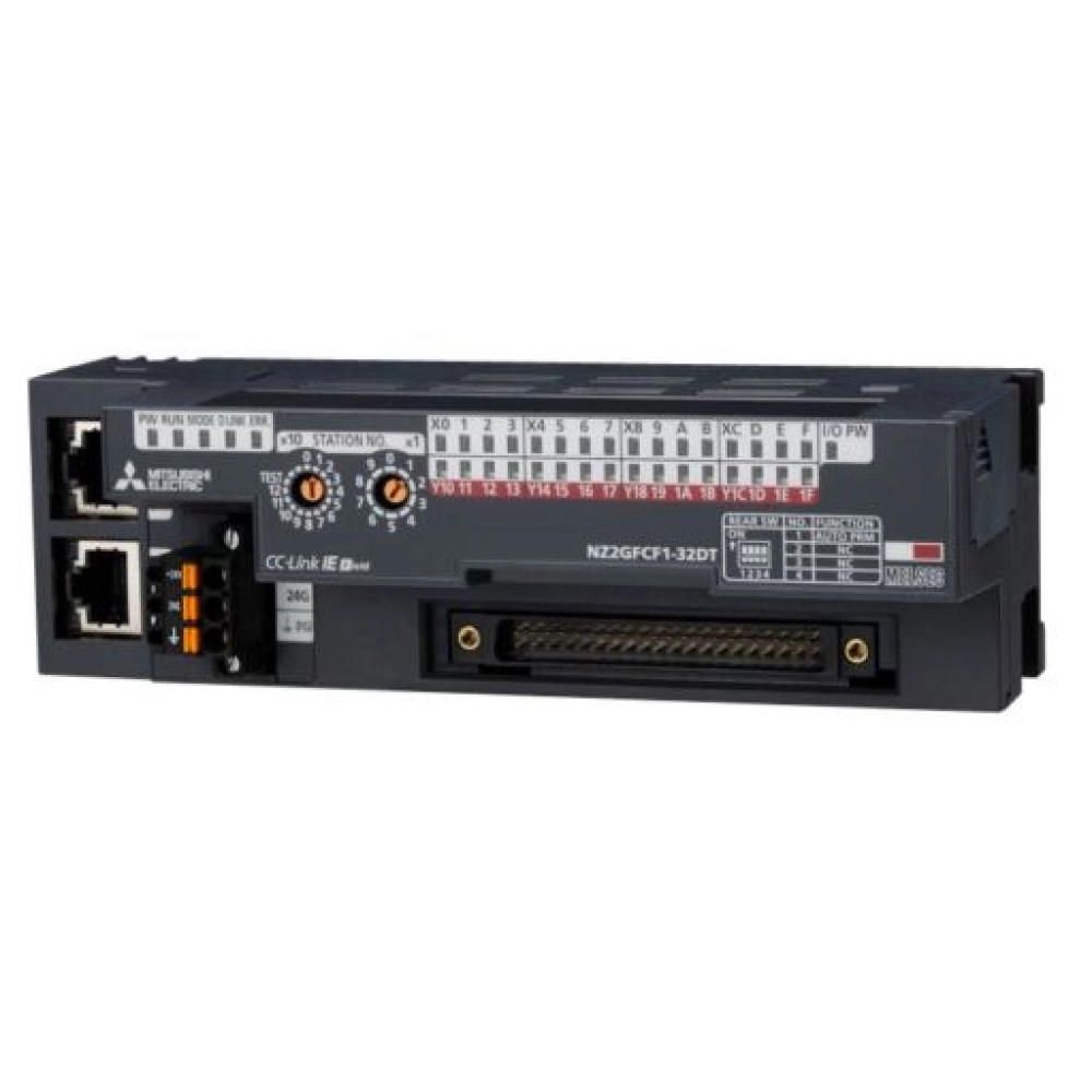 Mitsubishi NZ2GFCF1-32DT PLC CC-Link IE Field DC Input Module, 32 Points, +COM Transistor Sink, FCN