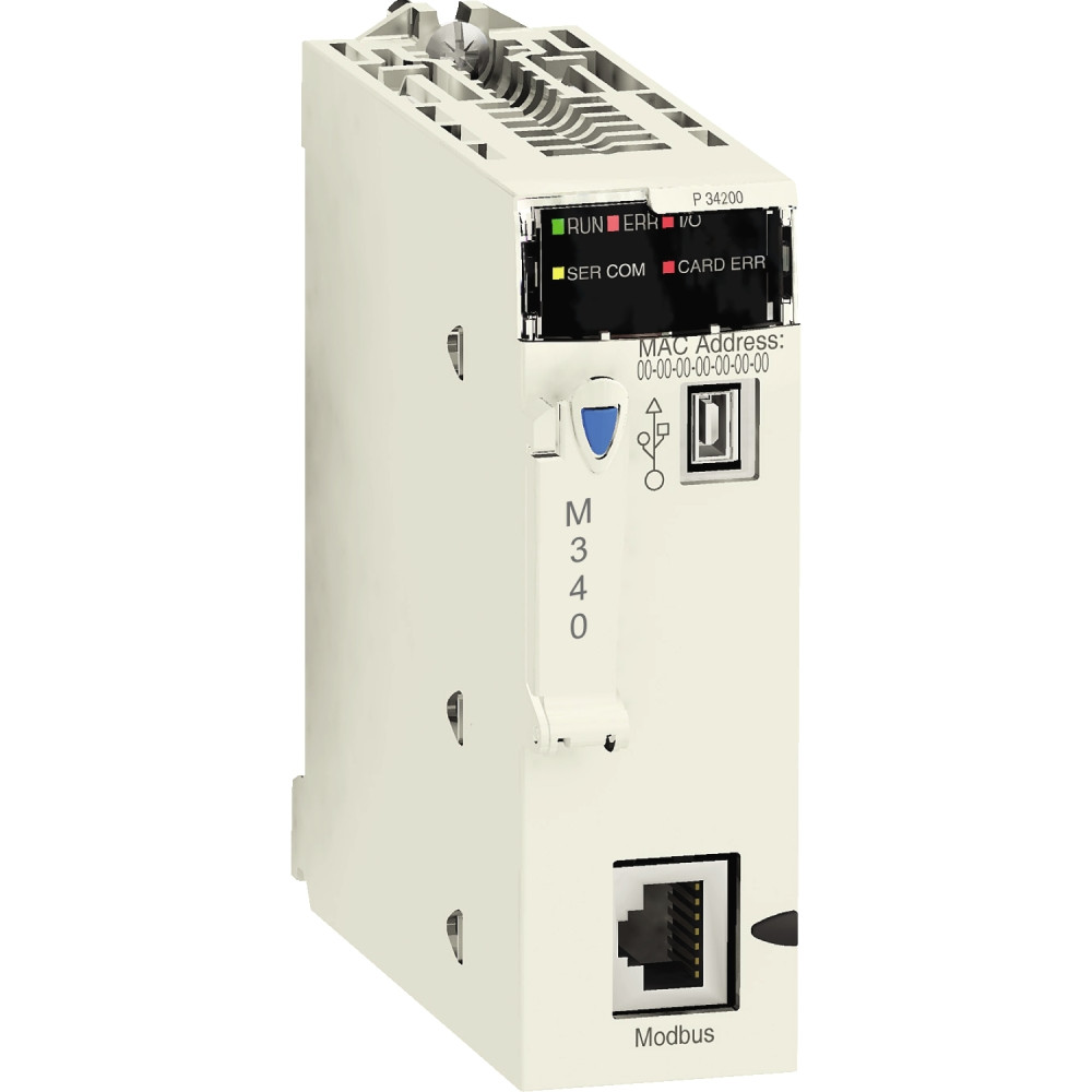 Schneider BMXP341000H Processor Module M340 – 512 Discrete + 128 Analog I/O, Modbus