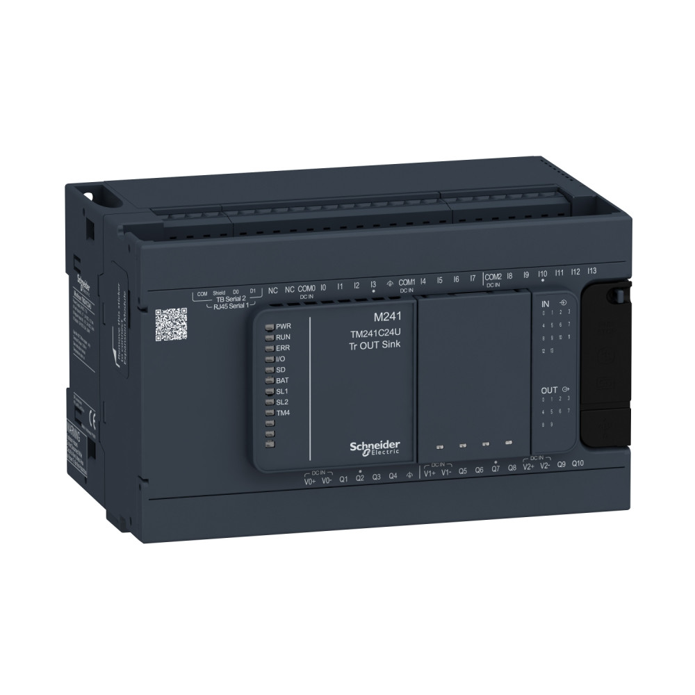 Schneider TM241C24U Controller M241 24 I/O Transistor NPN PLC