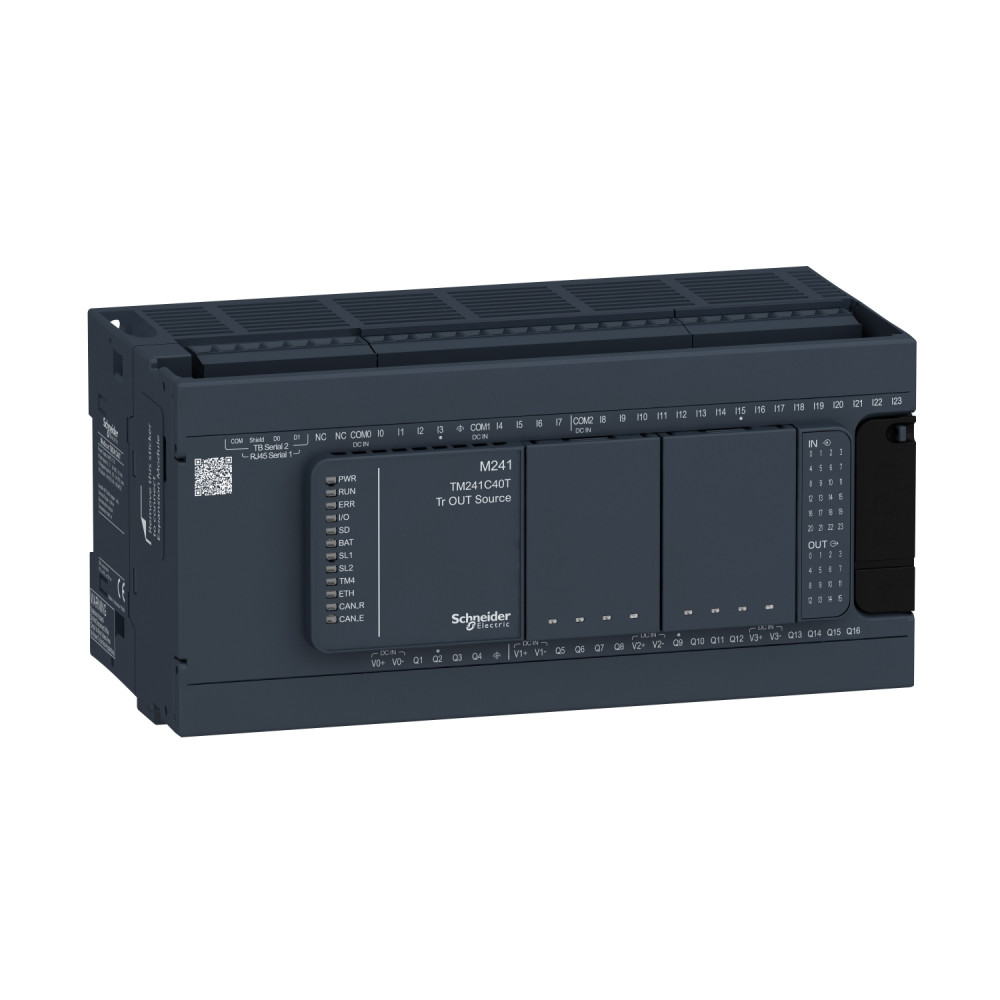 Schneider TM241C40T Controller M241 - 40 I/O Transistor PNP PLC