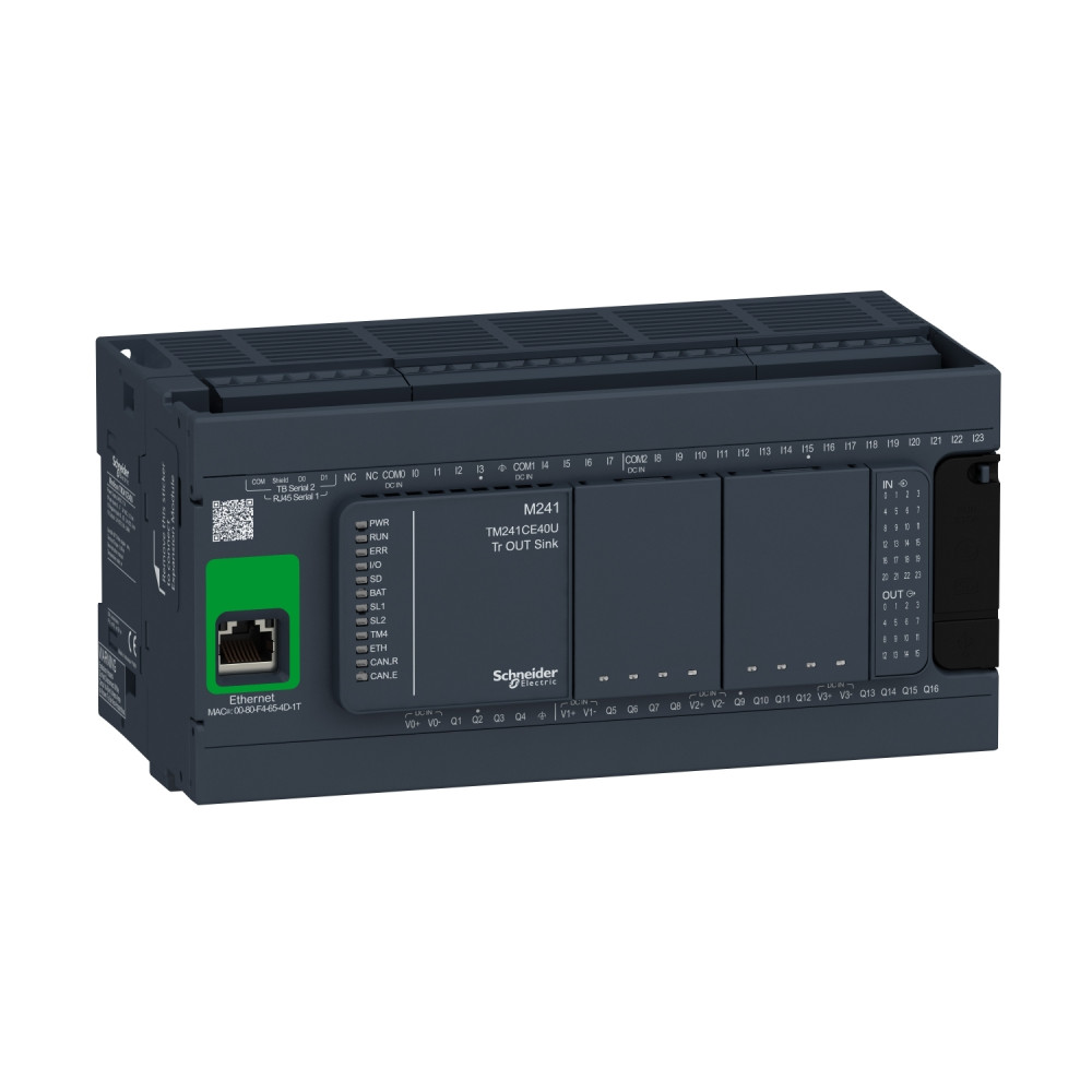 Schneider TM241CE40U Controller M241 - 40 I/O Transistor NPN with Ethernet Connectivity
